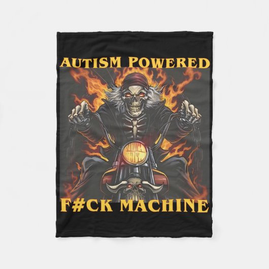 Autisme Powered F#ck Machine Grappig Skelet Meme Fleece Deken (Voorkant)