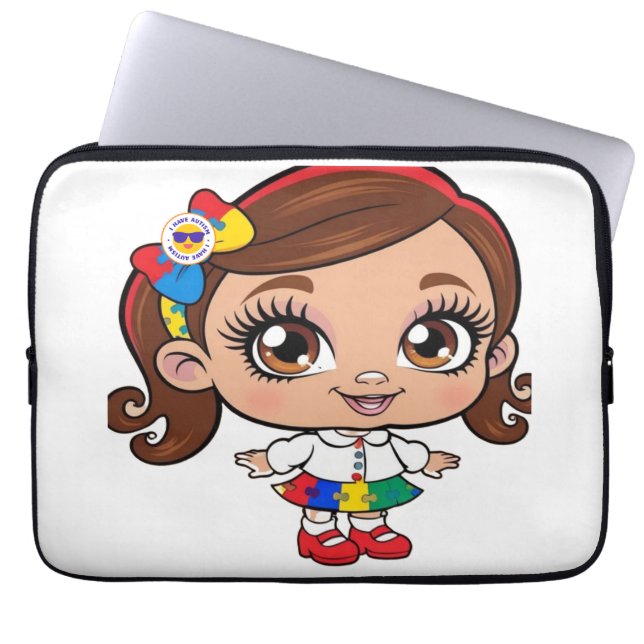 Autisme Pride: de vreugde van een klein meisje Laptop Sleeve (Voorkant)
