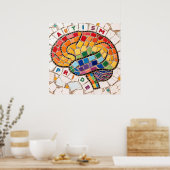 Autisme Pride Mozaïek Hersenen Neurodiversiteit Be Poster (Keuken)