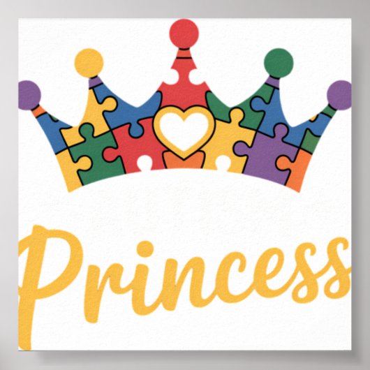 Autisme Prinses Dochter Autisme Bewustzijn Poster (Voorkant)