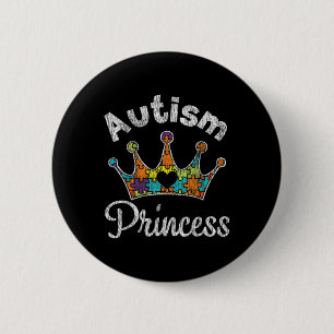 Autisme Prinses Dochter Familie Autistisch Bewustz Ronde Button 5,7 Cm