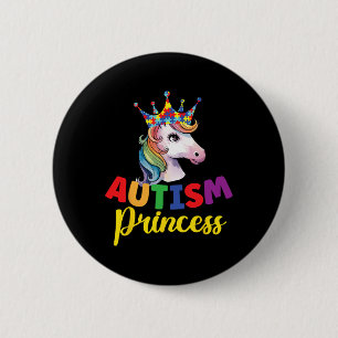 Autisme Prinses Schattige Eenhoorn Dochtermeisje A Ronde Button 5,7 Cm