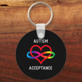 Autisme Pro Acceptatie Oneindigheidssymbool voor Sleutelhanger (Voorkant)