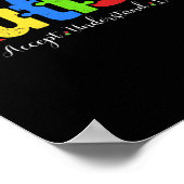 Autisme Puzzel Accepteer Begrijp Liefde Autisme Be Poster (Hoek)
