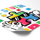 Autisme Puzzel Hand Zes Zeven Breek Poster (Hoek)
