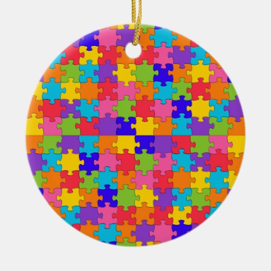 autisme puzzel keramisch ornament (Voorkant)