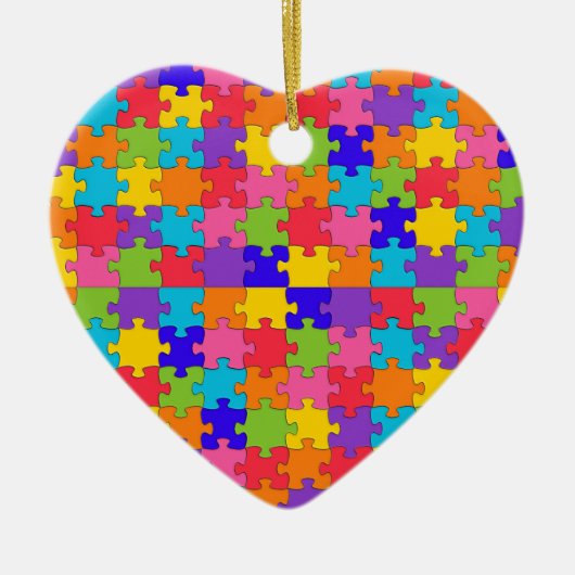 autisme puzzel keramisch ornament (Voorkant)