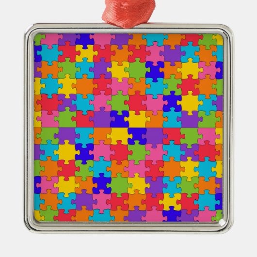 autisme puzzel metalen ornament (Voorkant)