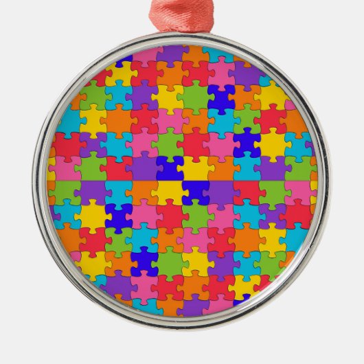 autisme puzzel metalen ornament (Voorkant)
