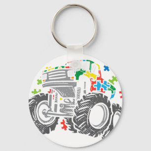 Autisme Puzzel Monster Truck Bewustzijn Kinderen J Sleutelhanger