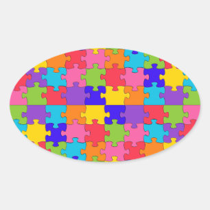 autisme puzzel ovale sticker