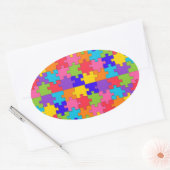 autisme puzzel ovale sticker (Envelop)