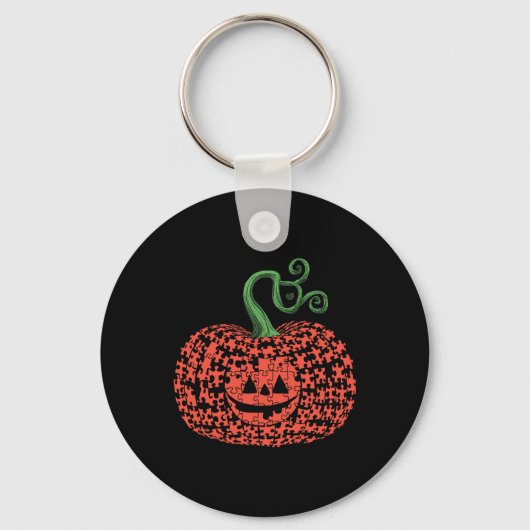 Autisme Puzzel Pompoen Halloween Autisme Mannen Vr Sleutelhanger (Voorkant)
