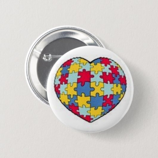 Autisme puzzel ronde button 5,7 cm (Voorkant /achterkant)