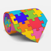 autisme puzzel stropdas (Opgerold)