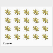 Autisme Puzzel Stuk Goud Ronde Sticker (Vel)