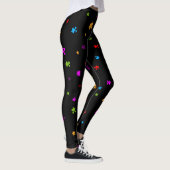 Autisme Puzzel Stukken op ZWART Leggings (Rechts)