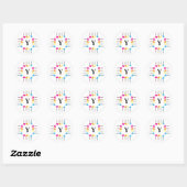Autisme Puzzel Stukken Stick Kinder Tekening Initi Ronde Sticker (Vel)