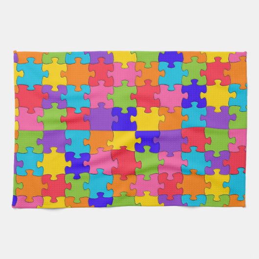 autisme puzzel theedoek (Horizontaal)