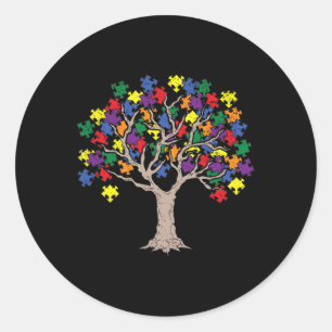 Autisme Puzzel Tree LGBT-Q Gay Pride Regenboog Vla Ronde Sticker