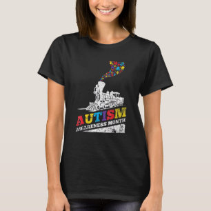 Autisme Puzzel Trein Speelgoed Steun Autisme Bewus T-shirt