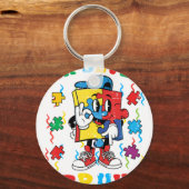 Autisme Puzzel Zes Zeven 67 Bru Sleutelhanger (Voorkant)