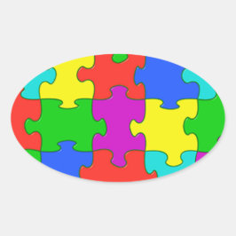 Autisme puzzelliefde ovale sticker