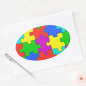 Autisme puzzelliefde ovale sticker (Envelop)