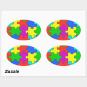 Autisme puzzelliefde ovale sticker (Vel)