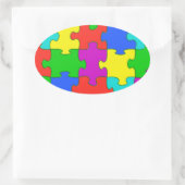 Autisme puzzelliefde ovale sticker (Tas)