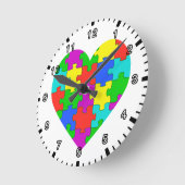 Autisme puzzelliefde ronde klok (Hoek)