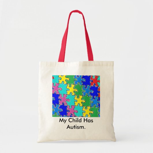 autisme puzzelstukken 40 tote bag (Voorkant)