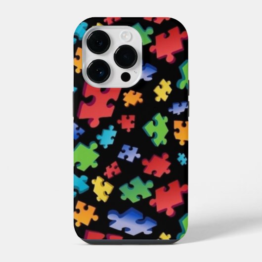 Autisme Puzzelstukken iPhone Hoesje (Achterkant)