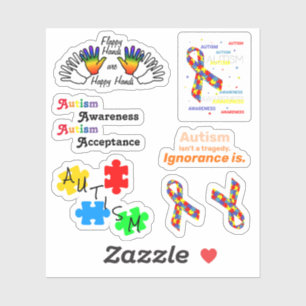 Autisme-puzzelstukken set op maat gesneden vinyl s sticker