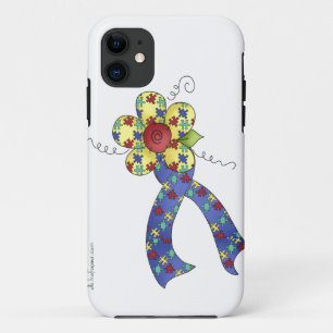 Autisme Puzzle Awareness Ribbon and Flower Case-Mate iPhone Case