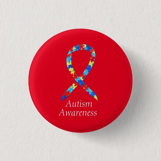 Autisme Puzzle Awareness Ribbon Custom Pins Ronde Button 3,2 Cm (Voorkant)