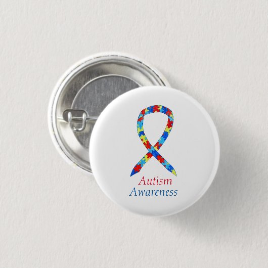 Autisme Puzzle Awareness Ribbon Custom Pins Ronde Button 3,2 Cm (Voorkant /achterkant)