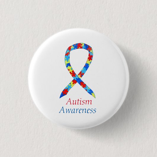 Autisme Puzzle Awareness Ribbon Custom Pins Ronde Button 3,2 Cm (Voorkant)