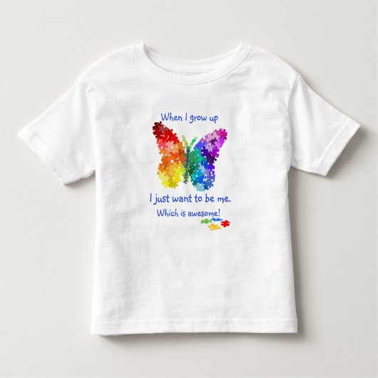 Autisme Puzzle Butterfly wanneer ik ontwerp opkwee Kinder Shirts (Voorkant)