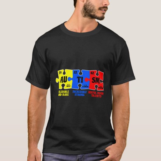 Autisme Puzzle Chemical Element Autisme Awareness T-shirt (Voorkant)