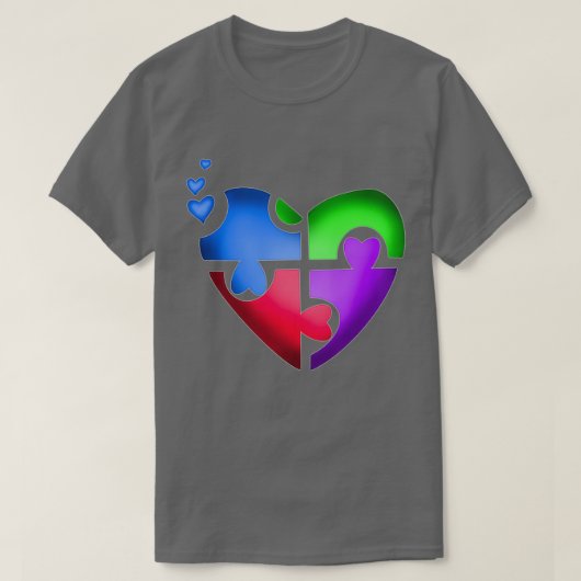 Autisme puzzle hartliefde t-shirt (Design voorkant)
