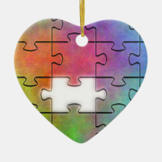 Autisme Puzzle - Heart Ornament (Voorkant)