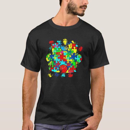 Autisme Puzzle Love Autism Awareness Family Group  T-shirt (Voorkant)