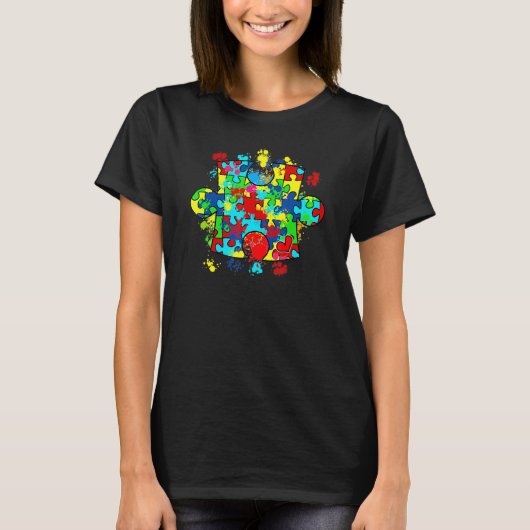 Autisme Puzzle Love Autism Awareness Family Group  T-shirt (Voorkant)