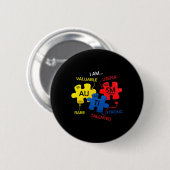 Autisme Puzzle Periodic Table Elements Mo Ronde Button 5,7 Cm (Voorkant /achterkant)