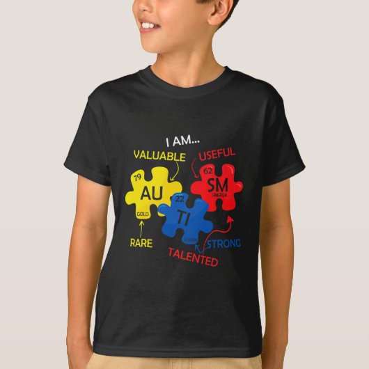 Autisme Puzzle Periodic Table Elements Mo T-shirt (Voorkant)
