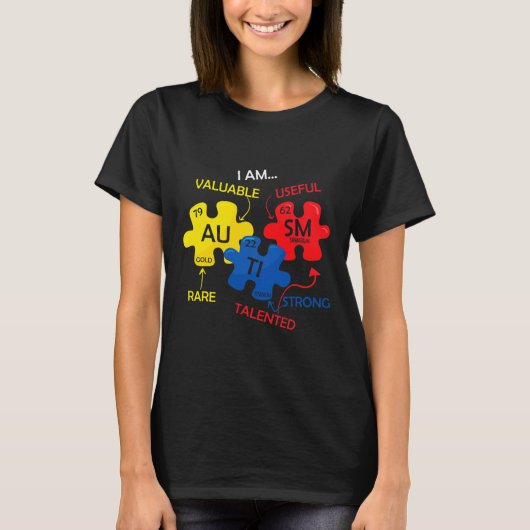 Autisme Puzzle Periodic Table Elements Mo T-shirt (Voorkant)