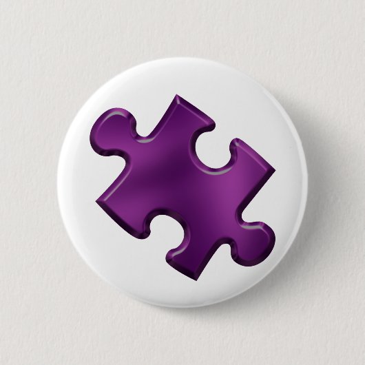 Autisme Puzzle Piece Paars Ronde Button 5,7 Cm (Voorkant)