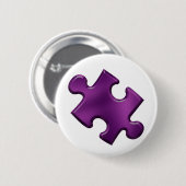 Autisme Puzzle Piece Paars Ronde Button 5,7 Cm (Voorkant /achterkant)