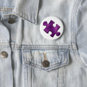 Autisme Puzzle Piece Paars Ronde Button 5,7 Cm (In situ)